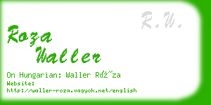 roza waller business card